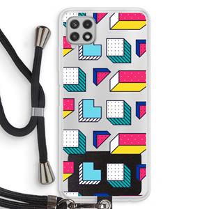 CaseCompany 8-bit N°7: Samsung Galaxy A22 4G Transparant Hoesje met koord