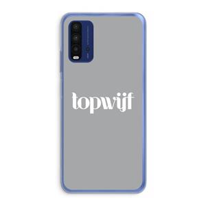 CaseCompany Topwijf Grijs Wit: Xiaomi Redmi 9T Transparant Hoesje