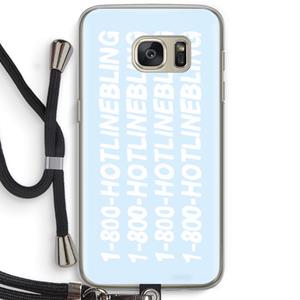 CaseCompany Hotline bling blue: Samsung Galaxy S7 Transparant Hoesje met koord