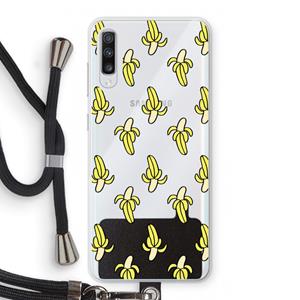 CaseCompany Bananas: Samsung Galaxy A70 Transparant Hoesje met koord