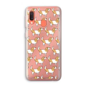 CaseCompany Doggy: Samsung Galaxy A20e Transparant Hoesje