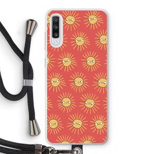 CaseCompany Zon: Samsung Galaxy A70 Transparant Hoesje met koord