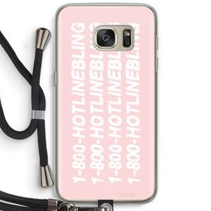 CaseCompany Hotline bling pink: Samsung Galaxy S7 Transparant Hoesje met koord
