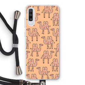 CaseCompany Kameel: Samsung Galaxy A70 Transparant Hoesje met koord