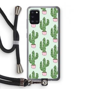 CaseCompany Cactus Lover: Samsung Galaxy A31 Transparant Hoesje met koord