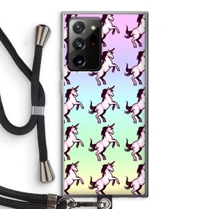 CaseCompany Musketon Unicorn: Samsung Galaxy Note 20 Ultra / Note 20 Ultra 5G Transparant Hoesje met koord