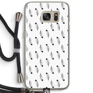 CaseCompany Pluimen: Samsung Galaxy S7 Transparant Hoesje met koord