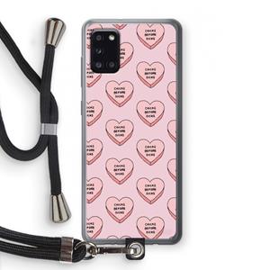 CaseCompany Chicks before dicks: Samsung Galaxy A31 Transparant Hoesje met koord