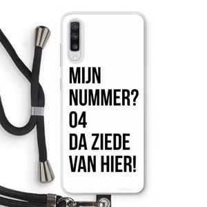 CaseCompany Da ziede van hier: Samsung Galaxy A70 Transparant Hoesje met koord