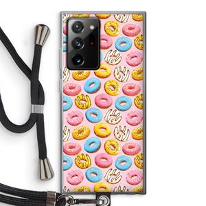 CaseCompany Pink donuts: Samsung Galaxy Note 20 Ultra / Note 20 Ultra 5G Transparant Hoesje met koord