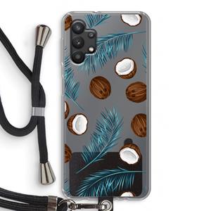 CaseCompany Kokosnoot roze: Samsung Galaxy A32 5G Transparant Hoesje met koord