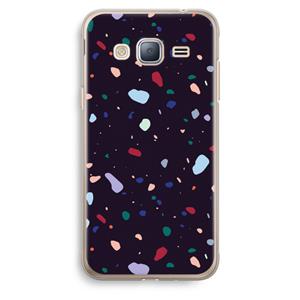 CaseCompany Dark Rounded Terrazzo: Samsung Galaxy J3 (2016) Transparant Hoesje