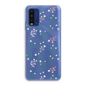 CaseCompany Small white flowers: Xiaomi Redmi 9T Transparant Hoesje