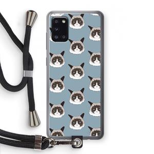 CaseCompany It's a Purrr Case: Samsung Galaxy A31 Transparant Hoesje met koord
