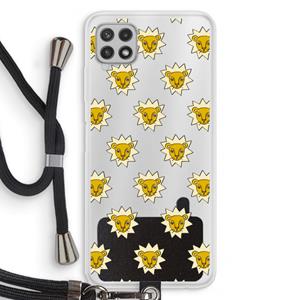 CaseCompany Leeuwenkoppen: Samsung Galaxy A22 4G Transparant Hoesje met koord