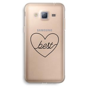 CaseCompany Best heart black: Samsung Galaxy J3 (2016) Transparant Hoesje