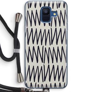 CaseCompany Marrakech Zigzag: Samsung Galaxy A6 (2018) Transparant Hoesje met koord