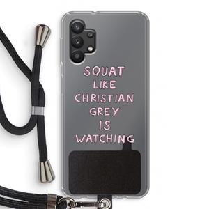 CaseCompany Christian Grey: Samsung Galaxy A32 5G Transparant Hoesje met koord
