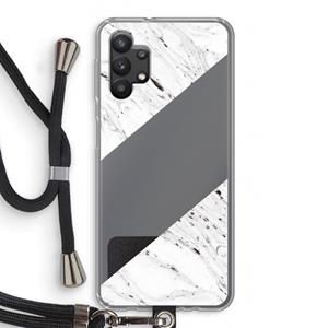 CaseCompany Biggest stripe: Samsung Galaxy A32 5G Transparant Hoesje met koord