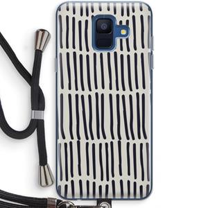 CaseCompany Moroccan stripes: Samsung Galaxy A6 (2018) Transparant Hoesje met koord