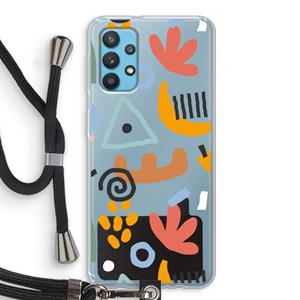 CaseCompany Abstract: Samsung Galaxy A32 4G Transparant Hoesje met koord
