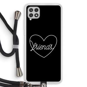 CaseCompany Friends heart black: Samsung Galaxy A22 4G Transparant Hoesje met koord