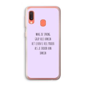 CaseCompany Sprong: Samsung Galaxy A20e Transparant Hoesje