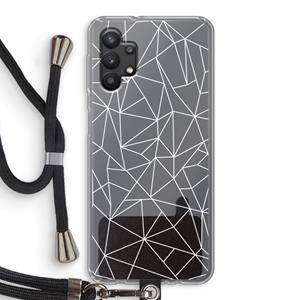 CaseCompany Geometrische lijnen wit: Samsung Galaxy A32 5G Transparant Hoesje met koord