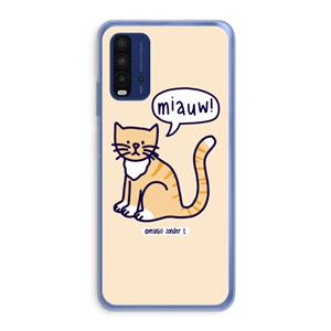 CaseCompany Miauw: Xiaomi Redmi 9T Transparant Hoesje