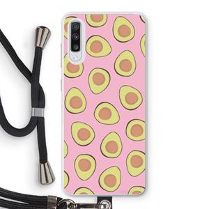 CaseCompany Dancing avocados: Samsung Galaxy A70 Transparant Hoesje met koord