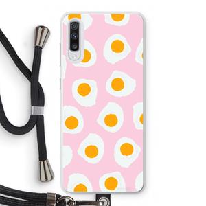 CaseCompany Dancing eggs: Samsung Galaxy A70 Transparant Hoesje met koord