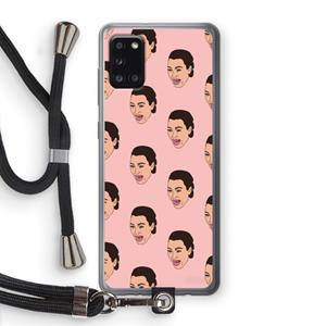 CaseCompany Ugly Cry Call: Samsung Galaxy A31 Transparant Hoesje met koord