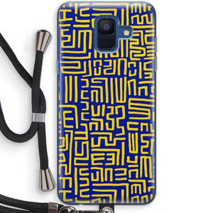 CaseCompany Majorelle Blue Print: Samsung Galaxy A6 (2018) Transparant Hoesje met koord