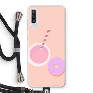 CaseCompany Donut: Samsung Galaxy A70 Transparant Hoesje met koord