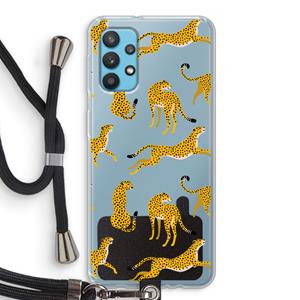 CaseCompany Luipaard: Samsung Galaxy A32 4G Transparant Hoesje met koord