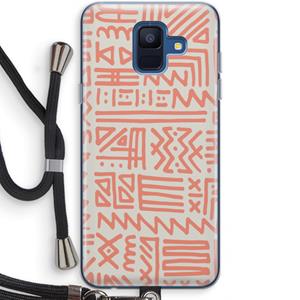 CaseCompany Marrakech Pink: Samsung Galaxy A6 (2018) Transparant Hoesje met koord