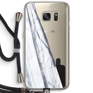 CaseCompany Gestreepte marmer: Samsung Galaxy S7 Transparant Hoesje met koord