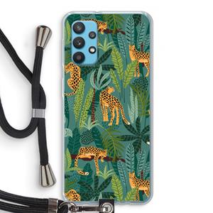 CaseCompany Luipaard 2: Samsung Galaxy A32 4G Transparant Hoesje met koord