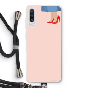 CaseCompany High heels: Samsung Galaxy A70 Transparant Hoesje met koord
