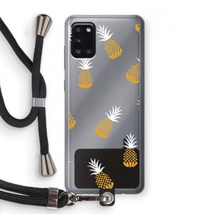 CaseCompany Ananasjes: Samsung Galaxy A31 Transparant Hoesje met koord