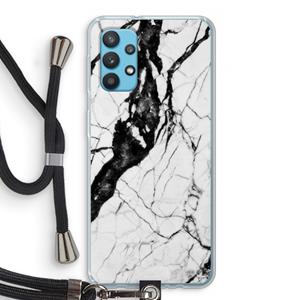 CaseCompany Witte marmer 2: Samsung Galaxy A32 4G Transparant Hoesje met koord