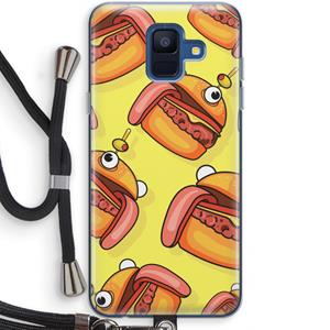 CaseCompany Hamburger: Samsung Galaxy A6 (2018) Transparant Hoesje met koord