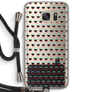 CaseCompany Hartjes: Samsung Galaxy S7 Transparant Hoesje met koord