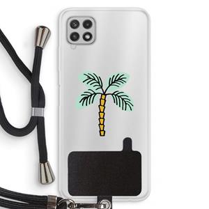 CaseCompany Palmboom: Samsung Galaxy A22 4G Transparant Hoesje met koord