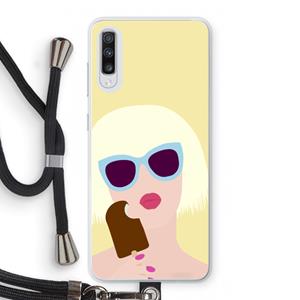 CaseCompany Ice cream: Samsung Galaxy A70 Transparant Hoesje met koord