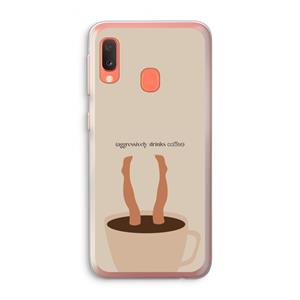 CaseCompany Aggressively drinks coffee: Samsung Galaxy A20e Transparant Hoesje