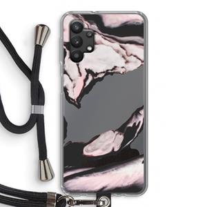 CaseCompany Roze stroom: Samsung Galaxy A32 5G Transparant Hoesje met koord