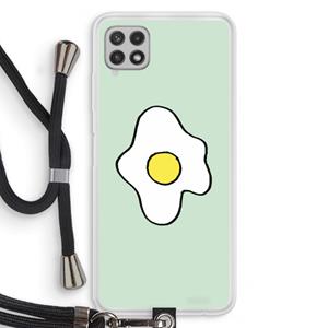 CaseCompany Spiegelei: Samsung Galaxy A22 4G Transparant Hoesje met koord