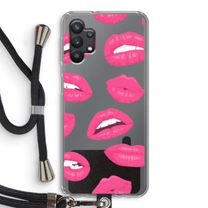 CaseCompany Bite my lip: Samsung Galaxy A32 5G Transparant Hoesje met koord