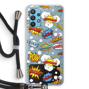 CaseCompany Pow Smack: Samsung Galaxy A32 4G Transparant Hoesje met koord